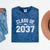 Preschool Class Of 2037 Grow With Me Graduation 2037 Vintage Mineral Wash Tshirts Mineral Navy