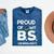 Proud Of My BS In Biology Graduation T-Shirt Mineral Wash Tshirts Mineral Navy