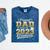 Proud Dad Of a Class Of 2023 Graduate Senior Graduation Mineral Wash Tshirts Mineral Navy