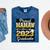 Proud Mamaw Of 2023 Graduate Class 2023 Graduation Family Mineral Wash Tshirts Mineral Navy