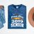 Proud Mom Of A 2019 Senior Graduation Class Outfit T-Shirt Mineral Wash Tshirts Mineral Navy