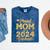 Proud Mom Of a Class Of 2024 Graduate Senior Graduation Mineral Wash Tshirts Mineral Navy
