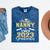 Proud Nanny Of Two 2023 Graduate Class 2023 Graduation Mineral Wash Tshirts Mineral Navy