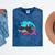 Retro 80s Shark Whale Diving Nostalgia Shark Party Mineral Wash Tshirts Mineral Navy