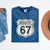 Retro Route 67 Highway Sign Vintage Road Nostalgia Mineral Wash Tshirts Mineral Navy