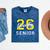 Senior Class 2026 Graduation Yellow Blue Letters Mineral Wash Tshirts Mineral Navy