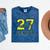 Senior Class Of 2027 Graduation Yellow And Blue On The Back Premium Tri-Blend Mineral Wash Tshirts Mineral Navy