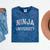 Silly Graduate NINJA UNIVERSITY Stay Away From Me Introvert Mineral Wash Tshirts Mineral Navy