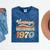Vintage 1970 Birthday Retro Style 70's Born Nostalgia Outfit Mineral Wash Tshirts Mineral Navy