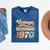 Vintage 1970 Birthday Retro Style 70's Born Nostalgia Outfit Premium Tri-Blend Mineral Wash Tshirts Mineral Navy
