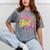80's Girl Roller Skates Skating Eighties 1980s Nostalgia Mineral Wash Tshirts Mineral Gray