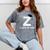 Class Of 2018 Last Name Letter Z Graduation Mineral Wash Tshirts Mineral Gray
