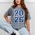 Class Of 2026 Graduation Varsity Navy Blue Letters Premium Tri-Blend Mineral Wash Tshirts Mineral Gray