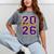 Class Of 2026 Graduation Varsity Purple Yellow On The Back Mineral Wash Tshirts Mineral Gray