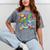 Colorful Kidcore 90s Nostalgia Meme Sneakers Robot Toy Slime Mineral Wash Tshirts Mineral Gray