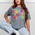 Introvert I Want To Be Alone Retro Wavy Mineral Wash Tshirts Mineral Gray
