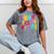 Introvert I Want To Be Alone Retro Wavy Mineral Wash Tshirts Mineral Gray