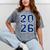 Senior 2026 Graduation Varsity Navy Blue On The Back Mineral Wash Tshirts Mineral Gray