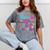 Vintage 80s Costume Nostalgia 1980s Fashion Cute Girls Women Mineral Wash Tshirts Mineral Gray