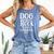 Dog Book And Coffee Fun Typographic Premium Tri-Blend Comfort Colors Tank Top Blue Jean