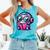 Adorable Book Lover Robot With Reading Glasses Cute Comfort Colors Tank Top Light Green