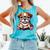 Cute Dog Puppy English Bulldog Reading Book Comfort Colors Tank Top Light Green