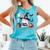 Ghost Reading Book Coquette Bow Halloween Girl Toddler Kid Comfort Colors Tank Top Light Green