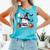 Ghost Reading Book Coquette Bow Halloween Girl Toddler Kid Premium Comfort Colors Tank Top Light Green