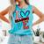 I Heart Books Love Reading Red And Stripe Animated Cat For Men Women Girls Kids Comfort Colors Tank Top Light Green