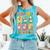 HUGvyn Happy 100 Days Of School Teacher Goose Preppy Books Comfort Colors Tank Top Light Green