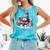 Snowman Reading Books Lovers Librarian Bookworm Christmas Comfort Colors Tank Top Light Green