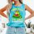 Toad-Ally 100 Days Smarter Frog Reading Book 100 School Day Comfort Colors Tank Top Light Green
