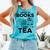 Women's Fueled By Books And Tea Book Lover Bookworm Reading Books Comfort Colors Tank Top Light Green