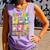 HUGvyn Happy 100 Days Of School Teacher Goose Preppy Books Comfort Colors Tank Top Lagoon