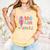 100th Day Of School Teacher Women Floral Books Comfort Colors Tank Top Grey