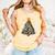 Christmas Tree Books Comfort Colors Tank Top Grey