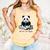 Panda Reading Chapter Books Comfort Colors Tank Top Grey