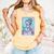 The Reader Retro Reading Skeleton Books Flowers Tarot Card Comfort Colors Tank Top Grey