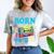 Born In The 80's But 90's Made Me Nostalgia Cassette Tape Comfort Color Blast T-Shirt Smoke