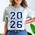 Class Of 2026 Graduation Varsity Navy Blue Letters Premium Tri-Blend Comfort Color Blast T-Shirt Smoke