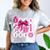 Class Of 2026 Senior Coquette Pink Bow Graduation Family Premium Tri-Blend Comfort Color Blast T-Shirt Smoke