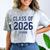 Class Of 2026 Senior Graduation High School College Grad Comfort Color Blast T-Shirt Smoke