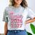 Coquette Pink Bow Flowers Senior 2026 2027 Graduation Comfort Color Blast T-Shirt Smoke