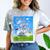Frutiger Aero Aesthetic Tech Cherry Blossom Fishes Bubbles Comfort Color Blast T-Shirt Smoke