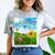 Frutiger Aero Aesthetic Tech Scenery Fishes Sunflower Comfort Color Blast T-Shirt Smoke