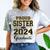 Proud Sister Of A 2024 Graduate Senior Graduation Comfort Color Blast T-Shirt Smoke