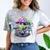 Psychedelic Alien Mushroom Nostalgia Groovy Vibe Hippie Comfort Color Blast T-Shirt Smoke