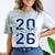 Senior 2026 Graduation Varsity Navy Blue On The Back Comfort Color Blast T-Shirt Smoke