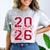 Senior 2026 Graduation Varsity Red Letters On The Back Comfort Color Blast T-Shirt Smoke
