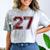 Senior 2027 Maroon Senior Class Of 27 Jersey Graduation Comfort Color Blast T-Shirt Smoke